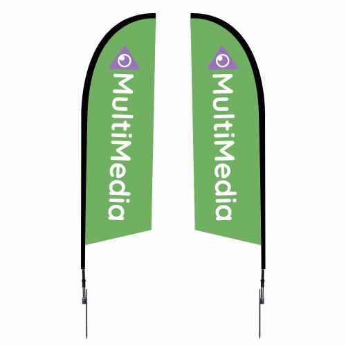 8.25 ft. Small Falcon® Flag — Graphic Package / Double Sided / Spike Base
